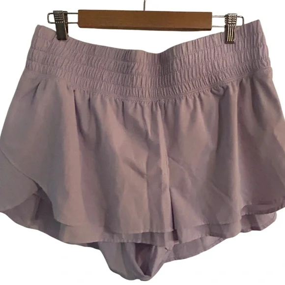 Calia Women’s 3” Step Up Woven High Rise Petal Hem Shorts Lavender & Coral XXL - Picture 2 of 3